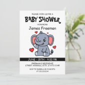 Schattigee witte olifant geslachtsneutraal Baby sh Kaart (Staand voorkant)