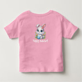 Schattigee witte paashaas met ei kinder shirts (Achterkant)