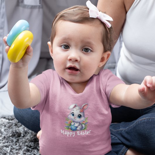 Schattigee witte paashaas met ei kinder shirts