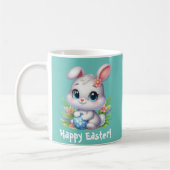 Schattigee witte paashaas met ei koffiemok (Links)