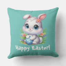 Schattigee witte paashaas met ei