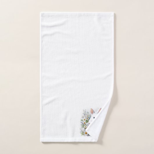 Schattigee witte paaskonijntjes, madeliefjes en kr bad handdoek (Handdoek)