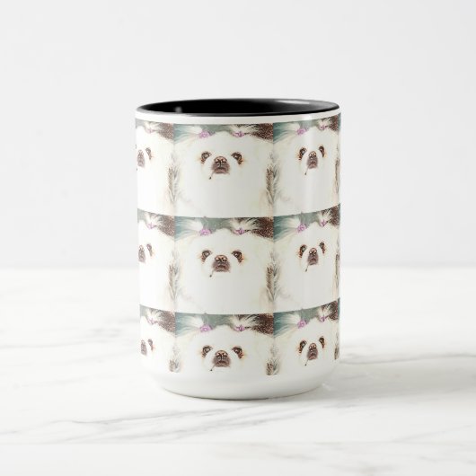 Schattigee witte pekinees "Sugar" Mok (Midden)