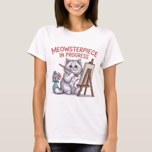 Schattigee witte Perzische kattenschilderkunst Gra T-shirt