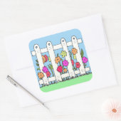 Schattigee witte piket hek vierkante Stickers (Envelop)