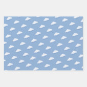 Schattigee witte pluizige wolk negen bleke blauwe  inpakpapier vel (Voorkant 3)