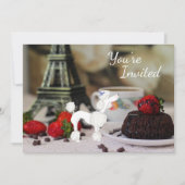 Schattigee Witte Poedel Eiffeltoren Paris Hondenve Kaart (Voorkant)