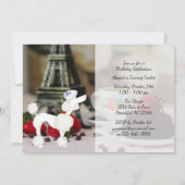 Schattigee Witte Poedel Eiffeltoren Paris Hondenve Kaart (Achterkant)