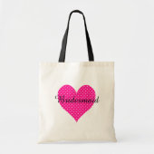 Schattigee witte polka gestippeld diep roze hart tote bag (Voorkant)