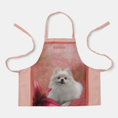Schattigee Witte Pommerse Hond gepersonaliseerd Schort (Voorkant)