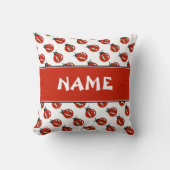 Schattigee Witte & Rode Lieveheersbeestjes Custom  Kussen (Voorkant)