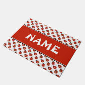 Schattigee witte & rode lieveheersbeestjes patroon deurmat (Schuin)