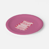 Schattigee Witte Roze Kat Verjaardag Gepersonalise Papieren Bordje (Gekanteld)