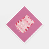 Schattigee Witte Roze Kat Verjaardag Gepersonalise Servet (Hoek)