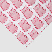 Schattigee Witte Roze Kattenverjaardag Tissuepapier (Detail)