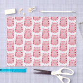 Schattigee Witte Roze Kattenverjaardag Tissuepapier (Craft)