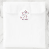 Schattigee Witte & Roze Kitten Cartoon – Kinder St Ronde Sticker (Tas)