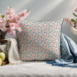 Schattigee witte roze turquoise hedendaagse vlinde kussen