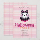 Schattigee witte roze zwarte spookschedels Hallowe Kaart (Voorkant / Achterkant)