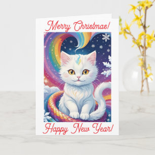 Schattigee Witte Sneeuw Kerst Kattenkalender 2025 Kaart