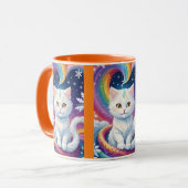 Schattigee Witte Sneeuw Kerstkat Mok (Voorkant links)