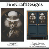 Schattigee Witte Steampunk Poodle Schilderij D2L D Tissuepapier
