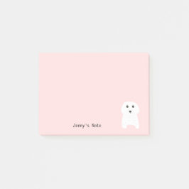 Schattigee witte teddybeer hond huisdier aangepast post-it® notes