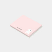 Schattigee witte teddybeer hond huisdier aangepast post-it® notes (Schuin)