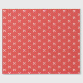 Schattigee witte toetsen op rode achtergrond cadeaupapier (Vlak)