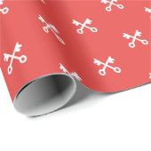 Schattigee witte toetsen op rode achtergrond cadeaupapier (Rol Hoek)