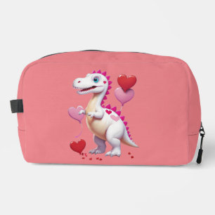 Schattigee witte Valentijnsdag dinosaurus Toilettasje