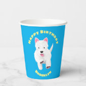 Schattigee Witte West Highland terrier cartoon Ver Papieren Bekers (Achterkant)