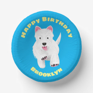 Schattigee Witte West Highland terrier cartoon Ver Papieren Kommen