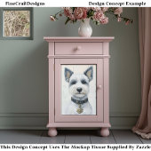 Schattigee Witte Westie Hond Puppyportret CX1 Deco Tissuepapier