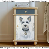 Schattigee Witte Westie Hond Puppyportret CX1 Deco Tissuepapier