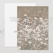 Schattigee witte wilde bloemen bloemenflat dank u  bedankkaart (Voorkant / Achterkant)