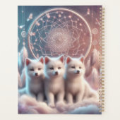 Schattigee Witte Wolf Pups en droomvanger Planner (Achterkant)