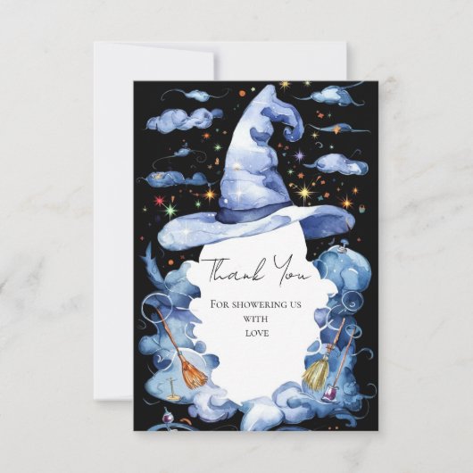 Schattigee Wizard Pet Baby shower Bedankkaart (Voorkant)
