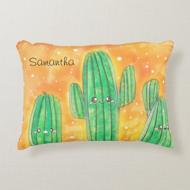 Schattigee woestijncactus accent kussen (Voorkant)