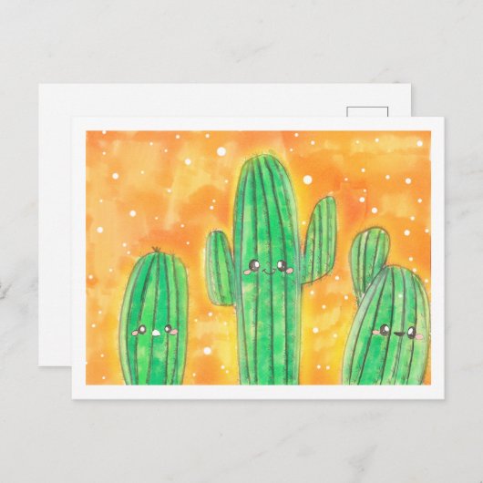 Schattigee woestijncactus briefkaart (Voorkant / Achterkant)