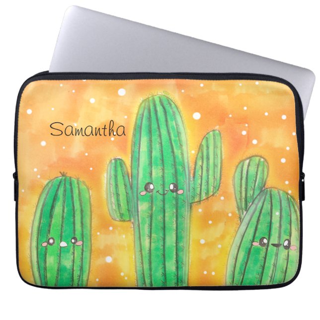 Schattigee woestijncactus laptop sleeve (Voorkant)