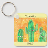 Schattigee woestijncactus sleutelhanger (Voorkant)