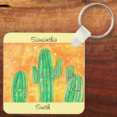 Schattigee woestijncactus sleutelhanger (Achterkant)