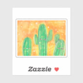 Schattigee woestijncactus sticker (Vel)