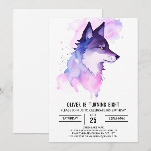 Schattigee Wolf Adventure Verjaardag Kaart (Voorkant / Achterkant)