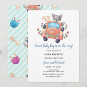 Schattigee Wolf Boy Baby shower Uitnodiging (Voorkant / Achterkant)