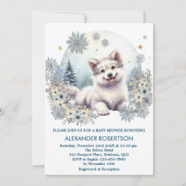 Schattigee Wolf Boy Winter Woodland thema waterver Kaart