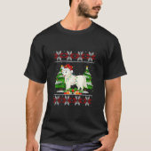 Schattigee Wolf Christmas Tree Lights Lelijke trui T-shirt (Voorkant)