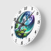 Schattigee wolf dierenvrienden ronde klok (Hoek)