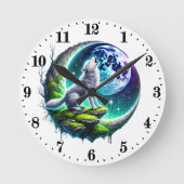 Schattigee wolf dierenvrienden ronde klok (Voorkant)